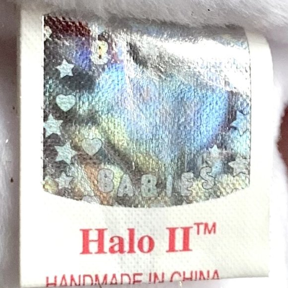 2000 4269 Halo II Retired Angel Teddy Bear Metallic Gold Ty Beanie Baby MWMT - Picture 5 of 6